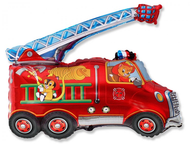 Fm (14"/36 см) /Мини-фигура, Пожарная машина, Красный, 5 шт.