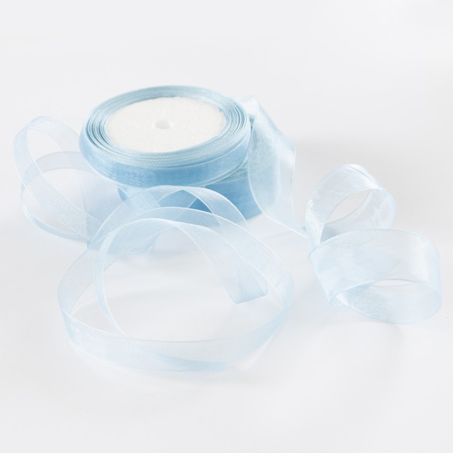 Лента органза (1,2 см*22,85 м) Голубой, 1 шт.