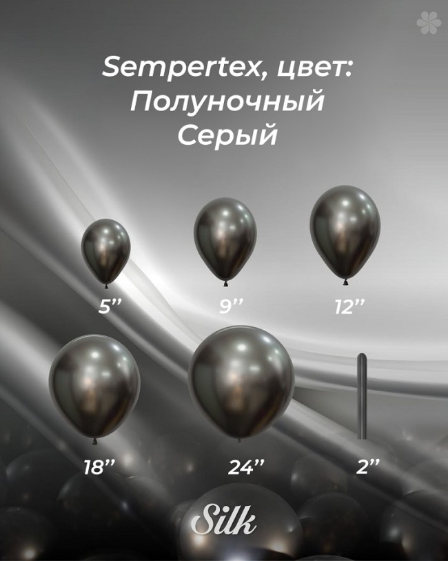 Sp (12''/30 см), Полуночный Серый (880), шелк, 12 шт.