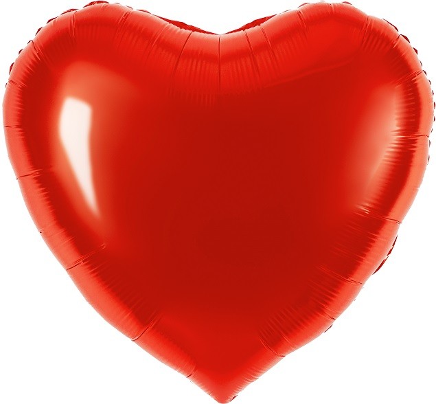 Fa (32''/81 см) Сердце, Красный, Металлик, 1 шт. в уп.