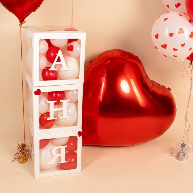 Fa (32''/81 см) Сердце, Красный, Металлик, 1 шт. в уп.