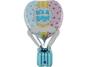 Gr (36"/91 см) Шар с корзиной IT'S A BOY блеск (1 шт.)