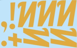 Наклейки буквы 10 см "И" золото, 1 лист