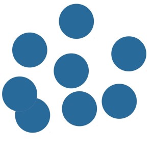 Конфетти "Круги синие" бумажные, 23 мм,  100 гр