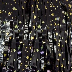 Занавес Дождик Звезды, Черный, Металлик, 100*200 см, 1 шт. Занавес Дождик Звезды, Черный, Металлик, 100*200 см, 1 шт.