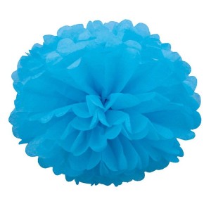 Бумажный помпон Голубой (12"/30 см)