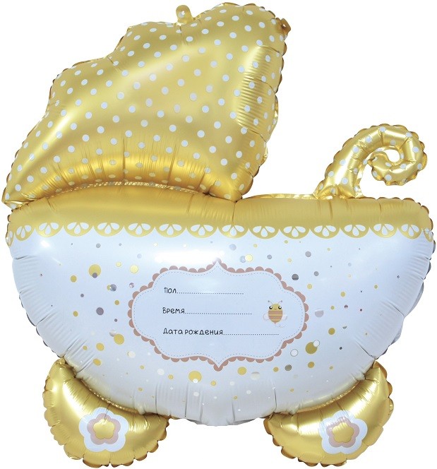 Fa (35"/89 см) Фигура, Коляска для малыша, Ванильное золото, 1 шт. в уп.