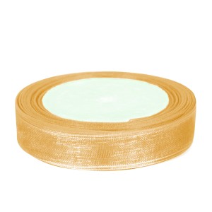 Лента органза (1,2 см*22,85 м) Золото, 1 шт.