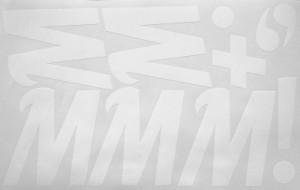 Наклейки буквы 10 см "М" белые, 1 лист