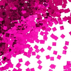 Конфетти фольга Квадрат, Фуксия, Металлик, 1 см, 50 г.