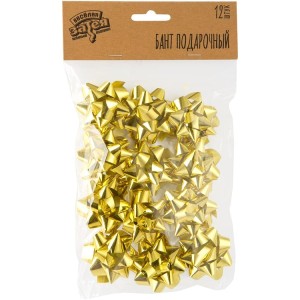 Бант Звезда металл золото D5см 12шт/G