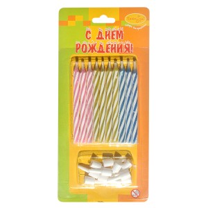 MC Свечи Магические 10шт с держателями 6см