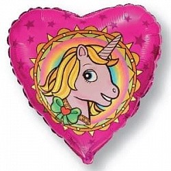 Fm (18''/46 см) /Сердце, Единорог, Красный, 1 шт. Fm (18''/46 см) /Сердце, Единорог, Красный, 1 шт.