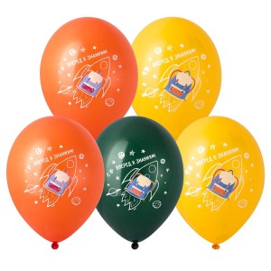 Bb (14''/36 см) Шар с рисунком Вперед к знаниям 5 цв, 25 шт.