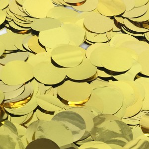 Конфетти фольга Круг, Золото, Металлик, 2 см, 50 г.