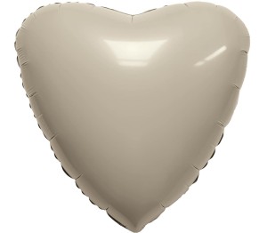 Ag (19''/48 см) Сердце, Кремовый, Сатин, 1 шт.
