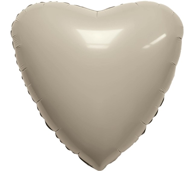 Ag (19''/48 см) Сердце, Кремовый, Сатин, 1 шт.