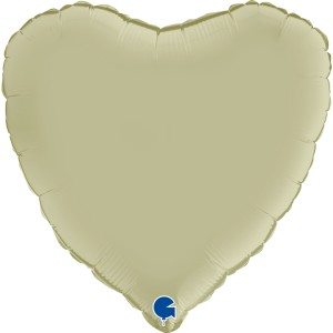 Gr (18''/46 см) Сердце, Оливковый, Сатин, 1 шт.