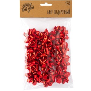 Бант Звезда металл красный D5см 12шт/G