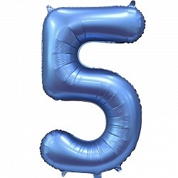 Fa (34''/86см) /Цифра 5, Синий, Сатин, 1 шт.