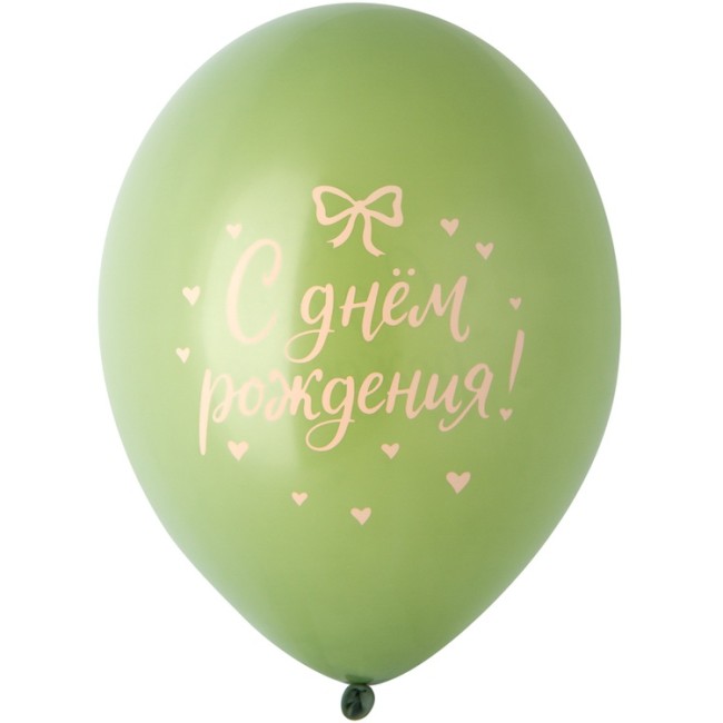 Bb (14''/36 см) С ДР Бантики Сердечки, 25 шт.