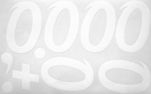 Наклейки буквы 10 см "О" белые, 1 лист