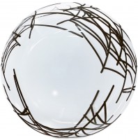 Fa (18"/46 см) Сфера 3D, Deco Bubble, Паутина, Прозрачный, Кристалл, 1 шт.