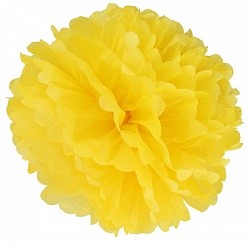 Бумажный помпон Желтый (16"/41 см) Бумажный помпон Желтый (16"/41 см)