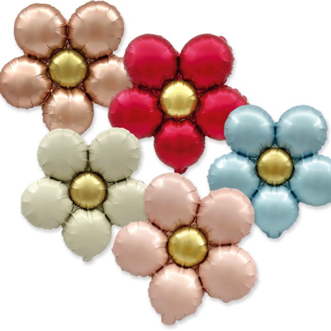 Fa (18''/46 см) Цветок, Ромашка (надув воздухом), Розовое Золото, Сатин, 1 шт.