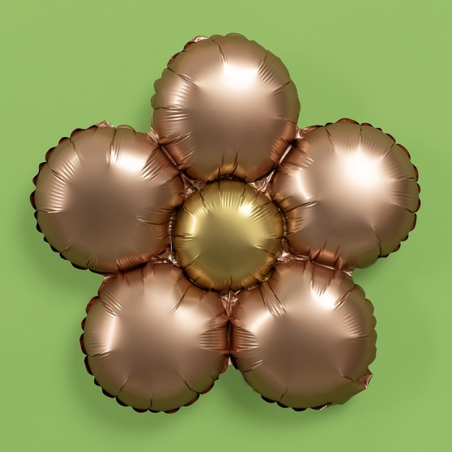 Fa (18''/46 см) Цветок, Ромашка (надув воздухом), Розовое Золото, Сатин, 1 шт.