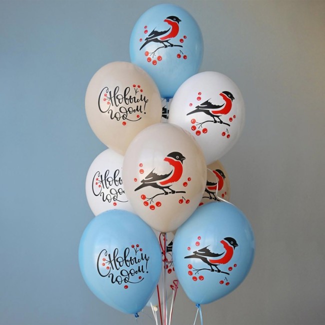 Bb (14''/35 см) Шар с рисунком С НГ Снеги 2цв, 50 шт.