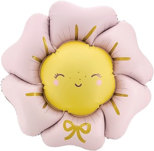 Fa (41''/104 см) Цветок, Солнышко, Розовый, Сатин, 1 шт.