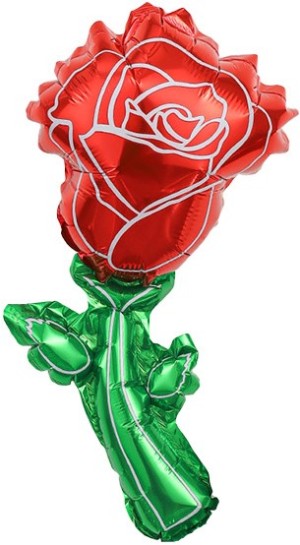 Fa (14''/36 см) Мини-цветок с клапаном, Роза, Красный, 5 шт. в уп. (цв.этик.)