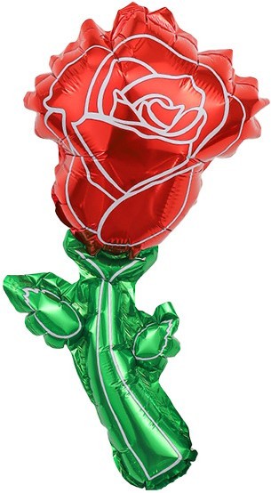 Fa (14''/36 см) Мини-цветок с клапаном, Роза, Красный, 5 шт. в уп. (цв.этик.)