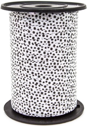 Лента (0,5 см*250 м) Черные точки, Белый, 1 шт.
