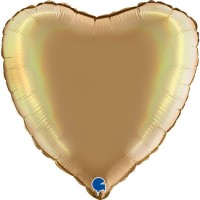 Gr (18''/46 см) Сердце, Шампань, Голография, 1 шт.