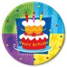 Набор бумажной посуды + аксессуары №8 Торт Birthday (сервировка/акс)G, 57 шт.