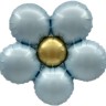 Fa (18''/46 см) Цветок, Ромашка (надув воздухом), Голубой, Сатин, 1 шт.