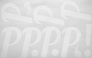 Наклейки буквы 10 см "Р" белые, 1 лист