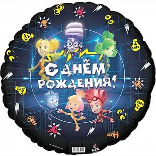 Ag (18"/46 см) Круг, Фиксики С днем рождения, 1 шт.