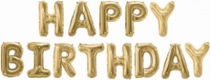 Fa Набор шаров-букв (16&quot;/41 см) , Надпись &quot;Happy Birthday&quot;, Золото, 1 шт.
