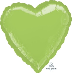 Аn (18''/46 см) СЕРДЦЕ Металлик LimeGreen, 1 шт.