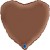 Gr (18''/46 см) Сердце, Шоколад, Сатин, 1 шт.
