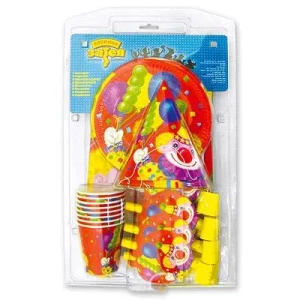 Набор бумажной посуды + аксессуары №8 Клоун с шарами (сервировка/акс)G, 57 шт. Набор бумажной посуды + аксессуары №8 Клоун с шарами (сервировка/акс)G, 57 шт.