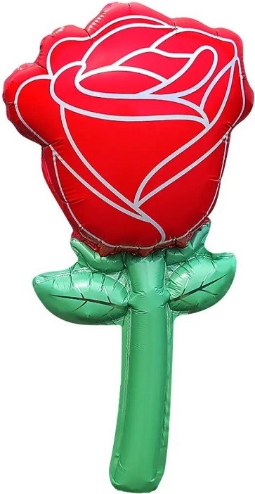 Fa (17''/43 см) Мини-цветок с клапаном, Роза, Красный, 5 шт. в уп. (цв.этик.)