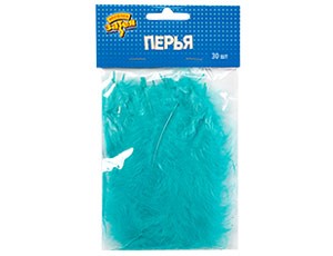 Вз Перья декоративные тиффани, 10 см, 30 шт/G