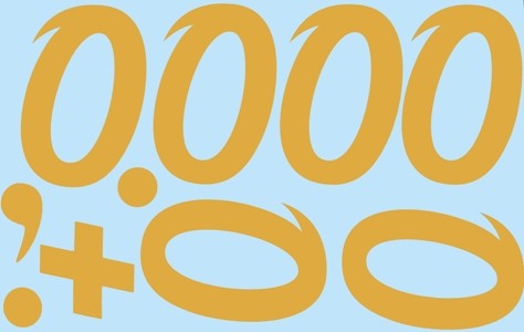 Наклейки буквы 10 см "О" золото, 1 лист
