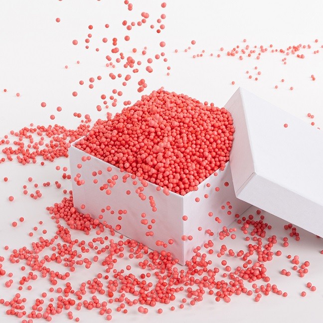 Шарики пенопласт, Красный, 2-4 мм, 500 мл.