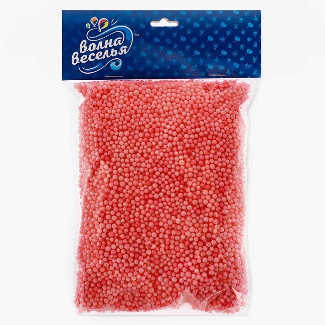 Шарики пенопласт, Красный, 2-4 мм, 500 мл.
