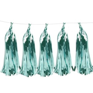 Гирлянда фольгированная "Тассел" Морская волна, 12*35 см, 10 шт.